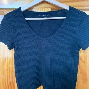 American Eagle small black crop top